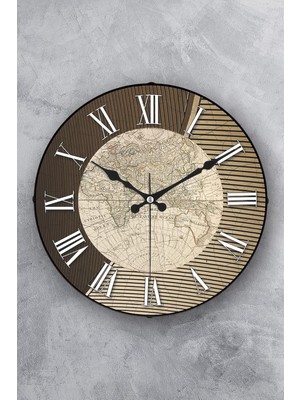 Mena Rise 36 cm Dekoratif Gerçek Cam Sessiz Mekanizma Duvar Saati