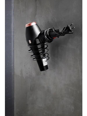 Mena Rise Haus Yapışkanlı Saç Kurutmalık Siyah, Sihirli Yapışkanlı Siyah Saç Kurutma Makine Askısı Y-01