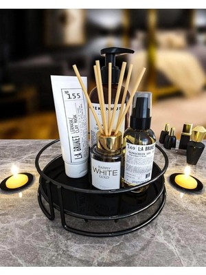 Mena Rise Haus Kozmetik Takı Düzenleyici Çok Amaçlı Organizer Tek Katlı Servis Sunum Tepsisi Ikramlık Siyah