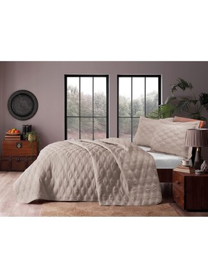 Mena Rise Marissa KAPITONELI%100 Yatak Örtüsü Seti, Gri, Tek Kişilik (Nakışlı Yatak Örtüsü: 230X160 Cm/nakışlı Yastık Kılıfı: 50X70)