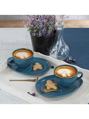 Mena Rise Safir Damla Kahve Sunum Seti 4 Parça 2 Kişilik