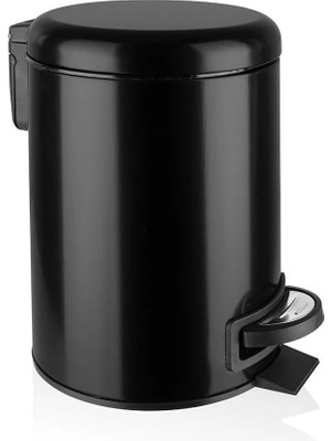 Mena Rise Paslanmaz Pedallı Çöp Kovası Siyah 3 Lt (000300-3)