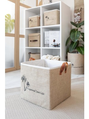 Mena Rise Bee Jüt Dolap Içi Organizer Takı, Makyaj,, Ofis Düzenleyici Saklama Kutusu 25X25X25 cm