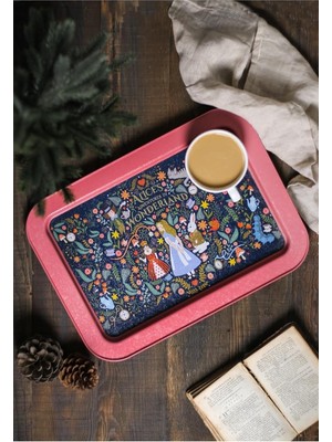 Mena Rise Alices Desenli Dikdörtgen Tepsi 32X43 cm ( Alices)