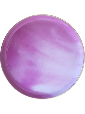 Mena Rise Posh Desen Pembe Düz Tabak 28CM