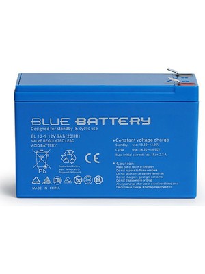 Bluebattery 12V 9AH Kuru Tip Bakımsız Akü