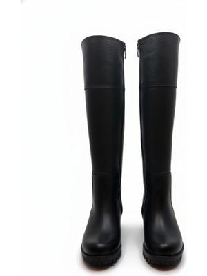 Anora Hakiki Deri Siyah Kadın Çizme - 25ENV1044