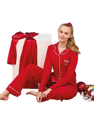 Over Sleep by Poleren Over Sleep 3254 Kadın Önü Düğmeli Yı Pijama Takımı