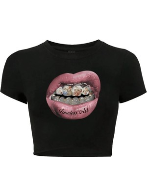 Bozz Collection Kadın Timeless Art Crop T-Shirt