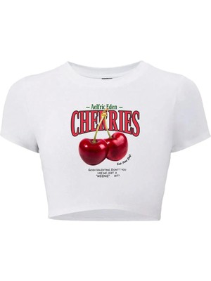 Bozz Collection Kadın Cherries Crop T-Shirt