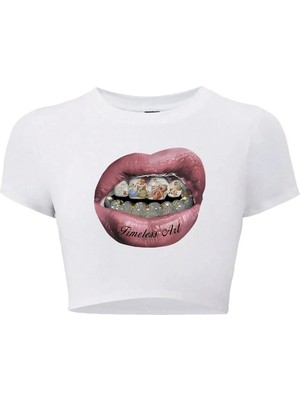 Bozz Collection Kadın Timeless Art Crop T-Shirt