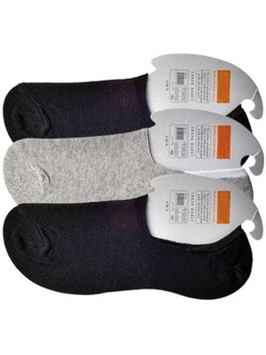 FRY Siyah ve Gri Erkek Babet Çorap 3 Çift