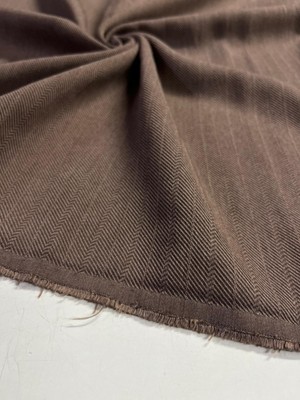 Kumaş Sever Kahve Rengi Taşlanmış Keten Kumaş Çift En 150 cm Elbise Etek Gömlek Ceken Pantolon Takım Giyim