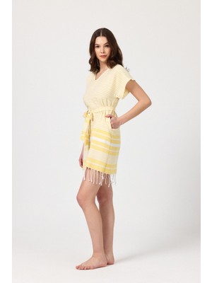 Mulberry Katya Plaj Elbisesi Tunik Pareo %100 Pamuk