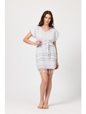 Mulberry Katya Plaj Elbisesi Tunik Pareo %100 Pamuk