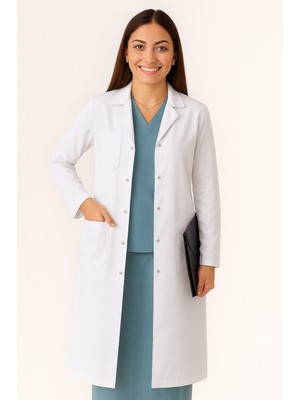 Vatan Tekstil Kadın Klasik Yaka Alpaka Kumaş Slim Fit Önlük, Doktor, Öğretmen, Hemşire, Stajyer, Çalışma Önlüğü
