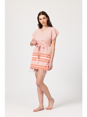 Mulberry Katya Plaj Elbisesi Tunik Pareo %100 Pamuk