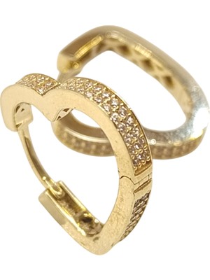 Genel 22MM Kalpli Su Yolu Halka Küpe 14 Ayar Altın Hd Videolu