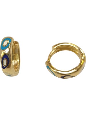 Genel 14.5mm Mineli Halka Küpe 14 Ayar Altın Hd Videolu