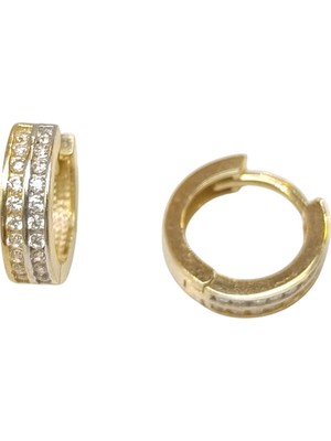 Genel 11.8mm Su Yolu Halka Küpe 14 Ayar Altın Hd Videolu