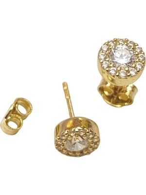 Genel Tek Taş Küpe 14 Ayar Altın Hd Videolu