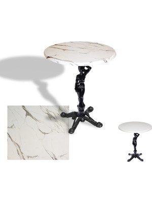 Dockers Çipa 1003 Döküm Ayak Yuvarlak Masa Çap 90CM - (Werzalit, Wermodin ve Allzalit Tabla) - Afyon Mermer