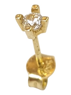 Genel Tekli Tek Taş Vidalı Küpe 14 Ayar Altın Hd Videolu