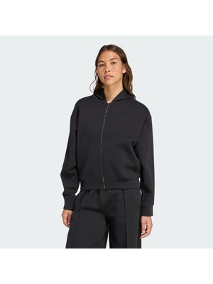 Adidas Originals JY2619 Adicolor 3-Stripes Spacer Tam Boy Fermuarlı Kapüşonlu Üst