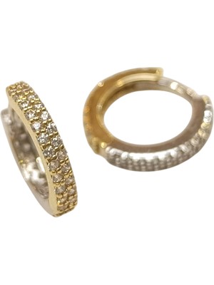 Genel 13.3mm Su Yolu Halka Küpe 14 Ayar Altın Hd Videolu