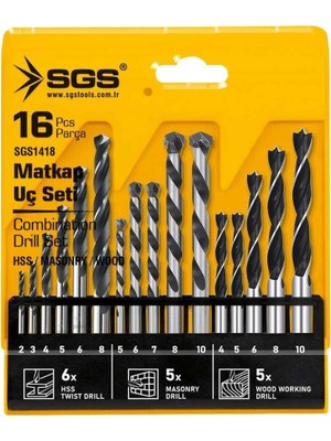 Tp Bfs Sgs 1418 Ahşap Metal Beton Matkap Ucu Seti 16 Parça