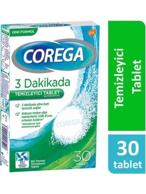 Corega Diş Protezi Temizleyici 30 Tablet Ultra Hızlı Temizleme Etkisi ile Koku Giderici