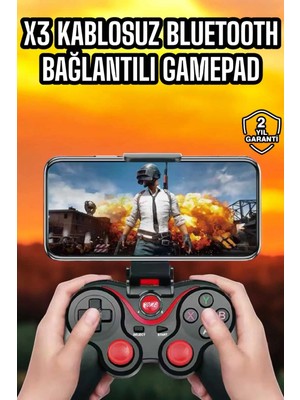 Marsilyan Android Uyumlu Gamepad X3 Game Stick Oyun Kolu Bluetooth Bağlantılı