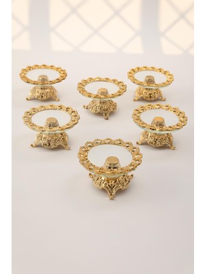 Yaren Style 6'lı Saray Modeli Gold Cam Ikramlık Seti