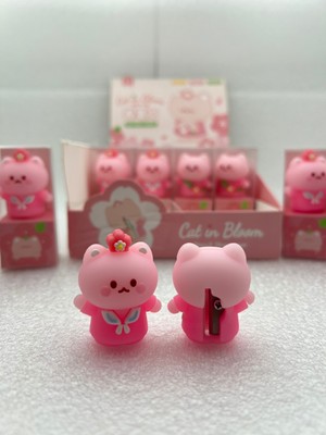 Meyra Accessories 1 Adet Sevimli Pembe Ayıcıklı Figürlü Açacak Kalem Tıraş