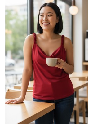 Ferz Askılı Büyük Beden Sandy Bluz