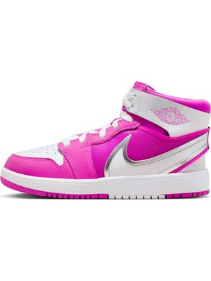 Nike Air Jordan 1 Mid Rm Easyon Pembe Yüksek Bilekli Basketbol Ayakkabı Dayanıklı Kauçuk Dış Taban