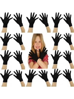 Ronanna Buğz Siyah Likralı Bando Gösteri Eldiveni (10 Çift)