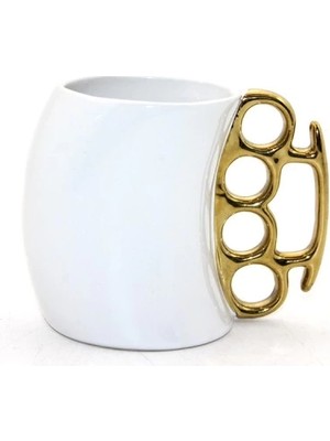 Ronanna Buğz Porselen Muşta Tasarımlı Kupa Bardak Beyaz Renk