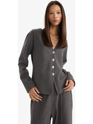 DeFacto Regular Fit V Yaka Hırka G6331AX25WN