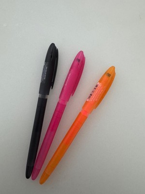Uni-Ball Roller Kalem Signo Gelstick Jel Bilye Uç 0.7 mm Siyah Pembe Turuncu (3 Adet)
