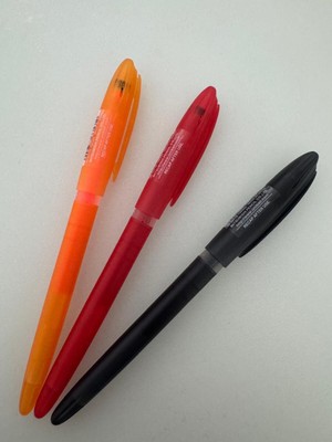 Uni-Ball Roller Kalem Signo Gelstick Jel Bilye Uç 0.7 mm Turuncu Kırmızı Siyah (3 Adet)
