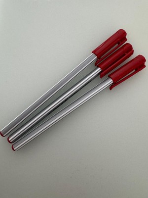 Pensan Tükenmez Kalem Triball 1.0 mm Bilye Uç Kırmızı (3 Adet)