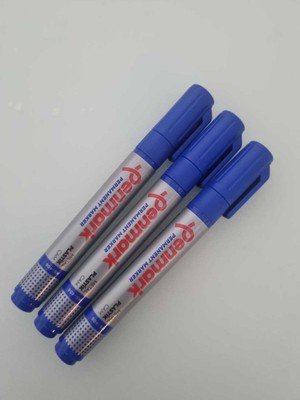 Penmark Permanent Marker Kesik Uç Mavi (3 Adet)