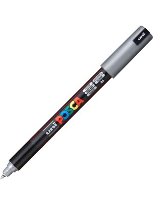 Uni-Ball Posca Uni Pc-1mr Renkli Boya Marker Kalemler Ultra Ince 0,7 mm Gümüş (3  Adet)