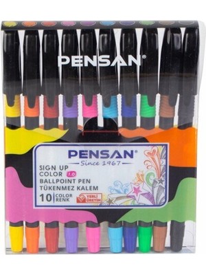 Renkli Pensan Tükenmez Kalem 1mm 10 'lu Set ile Yaratıcılığınızı Konuşturun