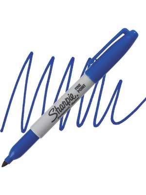 Sharpie Markör Fine Ince Uç Mavi Renk (3 Adet)
