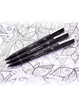 Uni-Ball Uni Ball Pin 0,5 Teknik Çizim Kalemi Siyah (3 Adet)