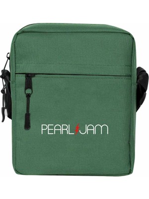 Zepplin Giyim Pearl Jam Lighting Omuz Çantası Fermuarlı Yeşil Renk