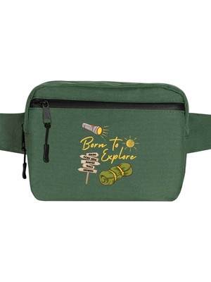 Zepplin Giyim Born To Explore Bel Çantası Fermuarlı Yeşil Renk