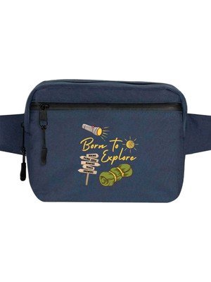 Zepplin Giyim Born To Explore Bel Çantası Fermuarlı Lacivert Renk